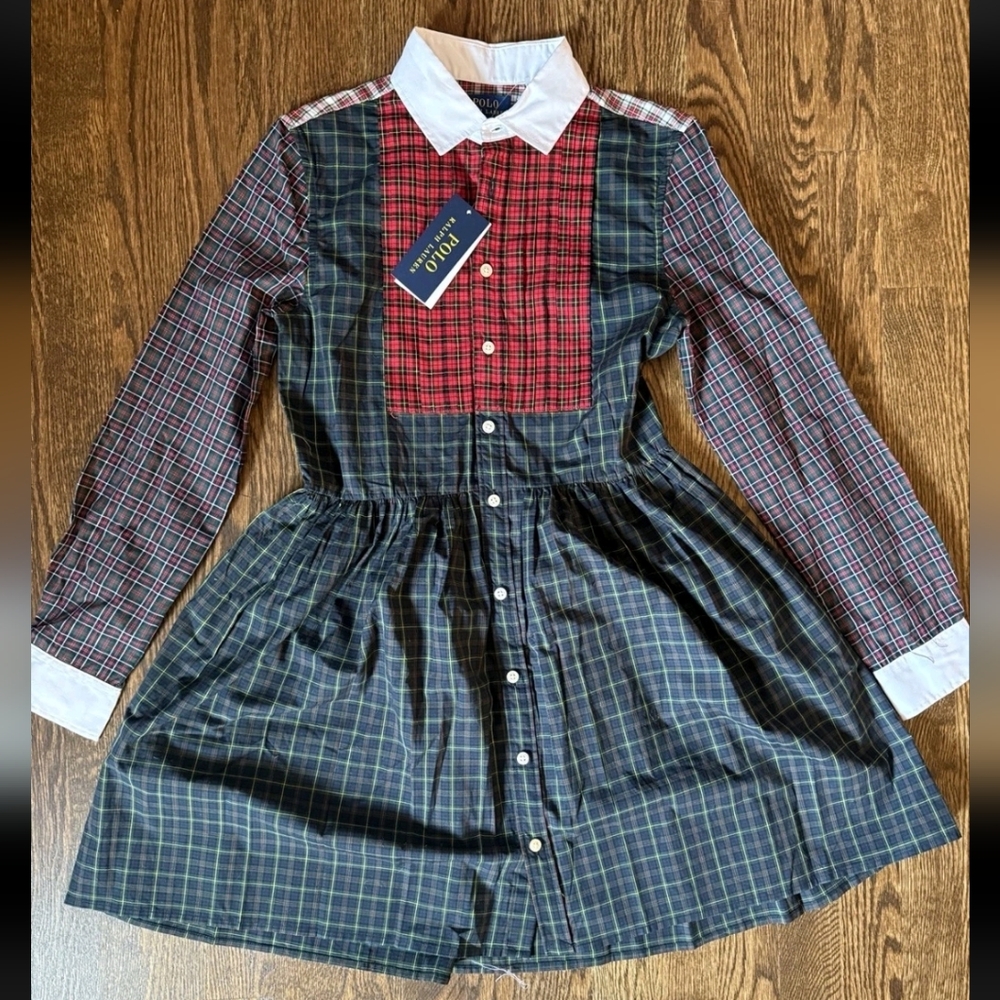 Polo by Ralph Lauren Red and Green Plaid Dress